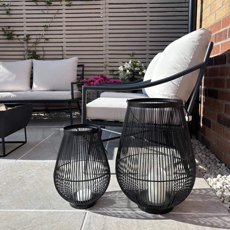 Venere Large Outdoor Garden Lantern Black Metal - Creates Restful & Intimate Environment Quality Home Decor Garden & Outdoor Living and Gifts