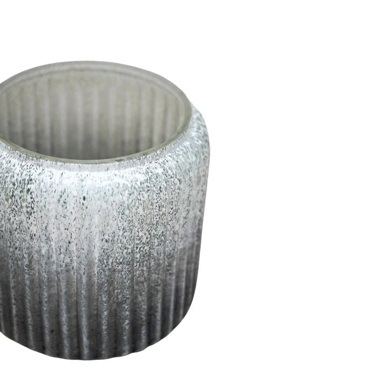 Verre Frosted Ribbed Glass Atlantic Blue Planter H14Cm W15Cm Luxury Home Decor Garden & Outdoor And Gifts