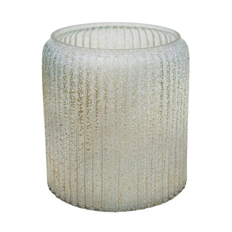 Verre Frosted Ribbed Glass Gold Planter H14Cm W15Cm Luxury Home Decor Garden & Outdoor And Gifts