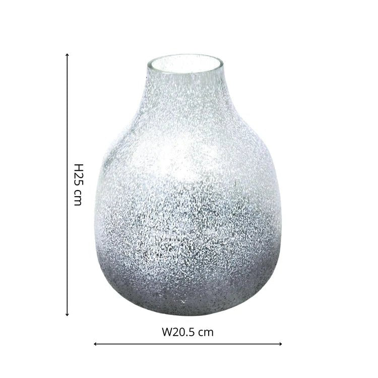 Verre Round Atlantic Blue Frosted Vase H26Cm W21Cm Luxury Home Decor Garden & Outdoor And Gifts
