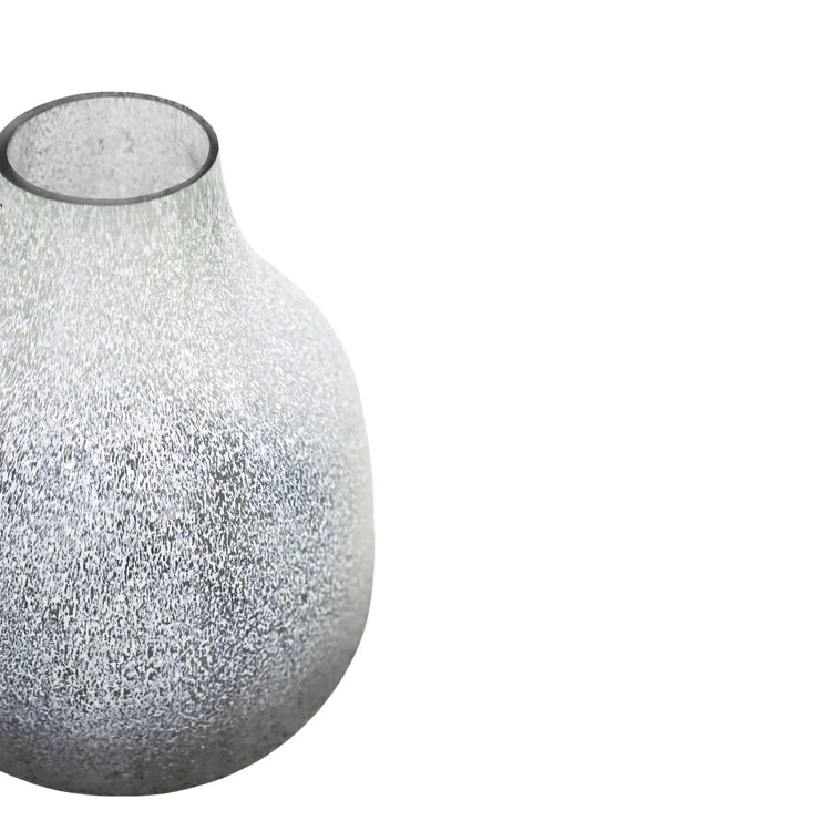 Verre Round Atlantic Blue Frosted Vase H26Cm W21Cm Luxury Home Decor Garden & Outdoor And Gifts