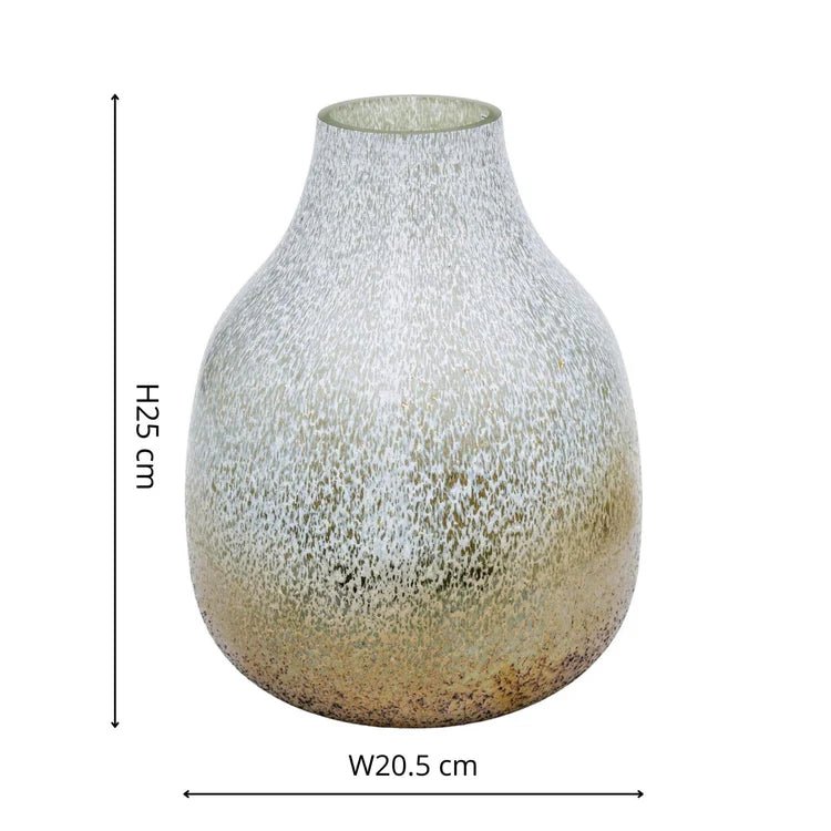 Verre Round Gold Frosted Vase H26Cm W21Cm Luxury Home Decor Garden & Outdoor And Gifts