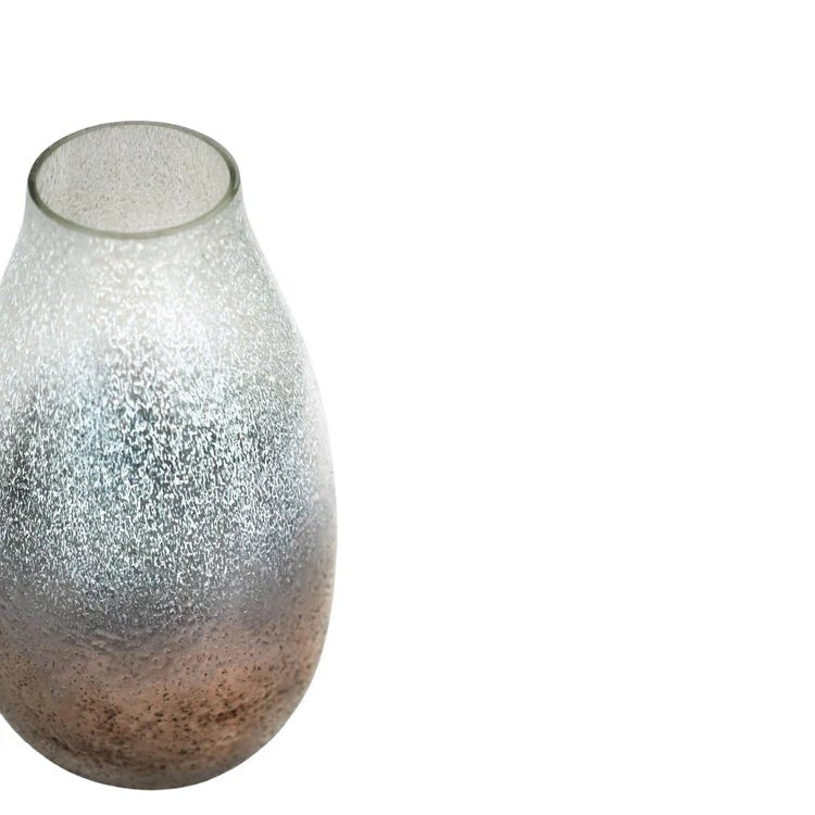 Verre Snowdrop Atlantic Blue Frosted Vase H32Cm W18Cm Luxury Home Decor Garden & Outdoor And Gifts