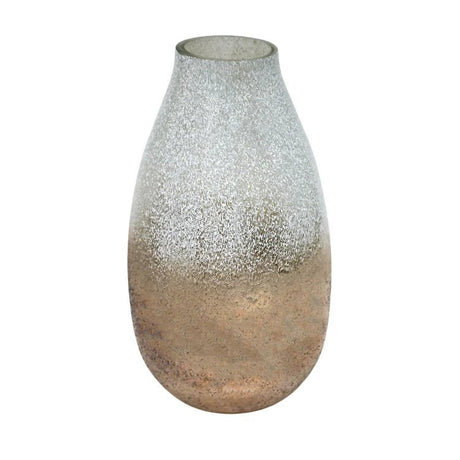 Verre Snowdrop Gold Frosted Vase H32Cm W18Cm Luxury Home Decor Garden & Outdoor And Gifts