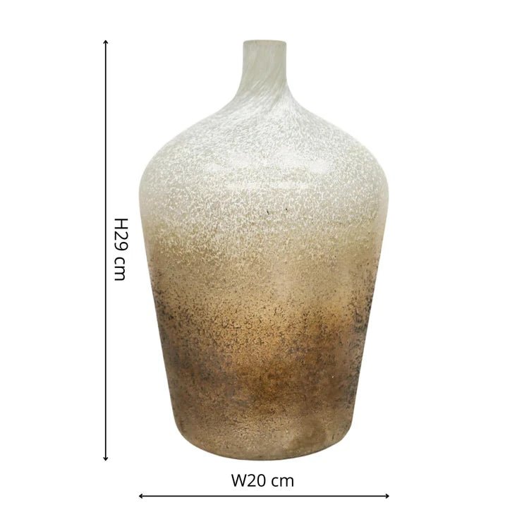 Verre Stem Gold Frosted Vase H30Cm W18Cm Luxury Home Decor Garden & Outdoor And Gifts