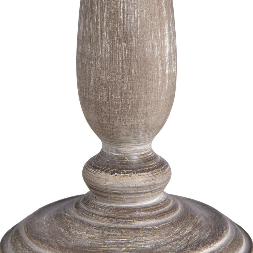 Vintage Whitewash Effect Teos Table Lamp & Linen Shade - Stylish Table Lamps UK Luxury Home Decor Garden & Outdoor And Gifts