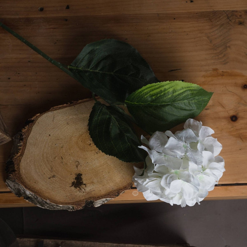 White Small Head Hydrangea - Luxury Artificial Flower Single Stem Luxury Home Decor Garden & Outdoor And Gifts