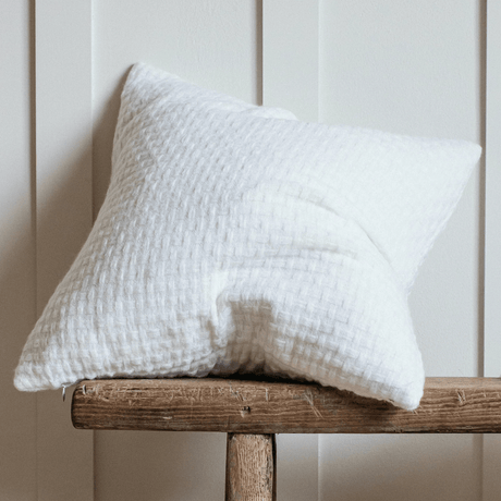 White Sofa/Chair Cushion - 100% Cotton, Luxury Feather Pad, 50x50cm Quality Home Decor Garden & Outdoor Living and Gifts