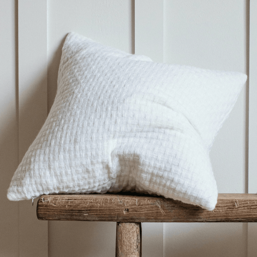 White Sofa/Chair Cushion - 100% Cotton, Luxury Feather Pad, 50x50cm Quality Home Decor Garden & Outdoor Living and Gifts