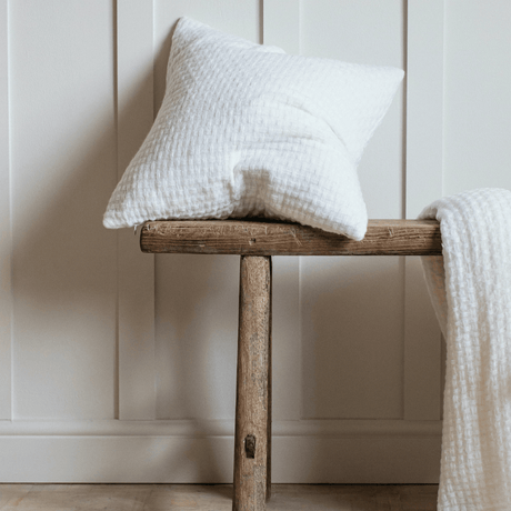White Sofa/Chair Cushion - 100% Cotton, Luxury Feather Pad, 50x50cm Quality Home Decor Garden & Outdoor Living and Gifts