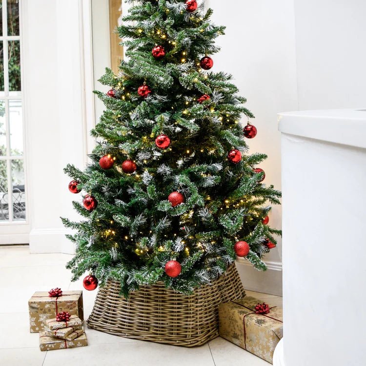 Wicker Christmas Tree Skirt - Square, Natural & Brown Quality Home Decor Garden & Outdoor Living and Gifts