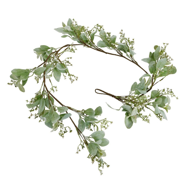 Winter Garland with With Artificial Lambs Ear And Wax Flower Luxury Home Decor Garden & Outdoor And Gifts