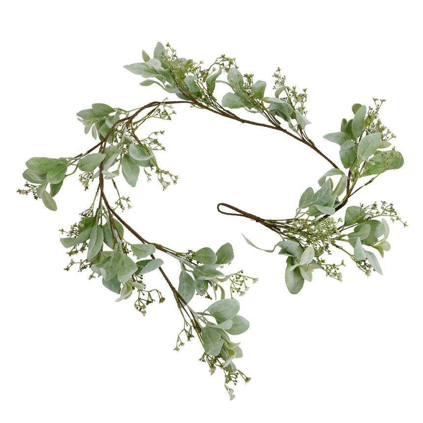 Winter Garland with With Artificial Lambs Ear And Wax Flower Luxury Home Decor Garden & Outdoor And Gifts