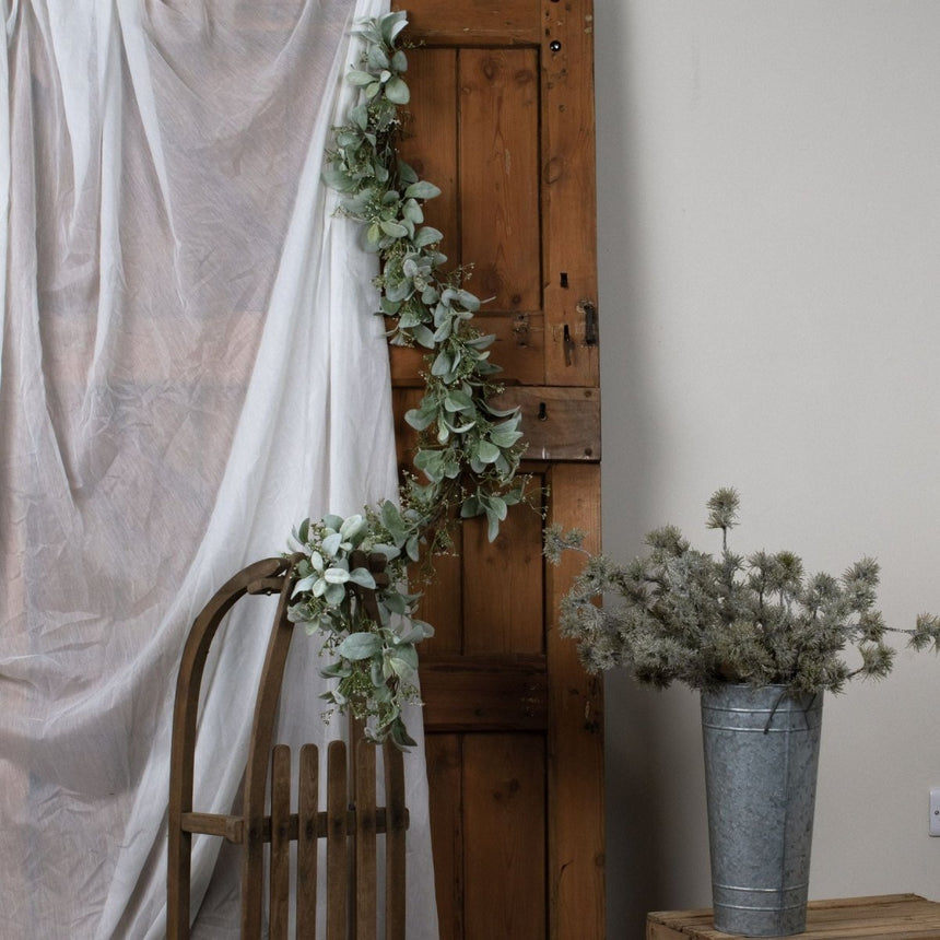 Winter Garland with With Artificial Lambs Ear And Wax Flower Luxury Home Decor Garden & Outdoor And Gifts