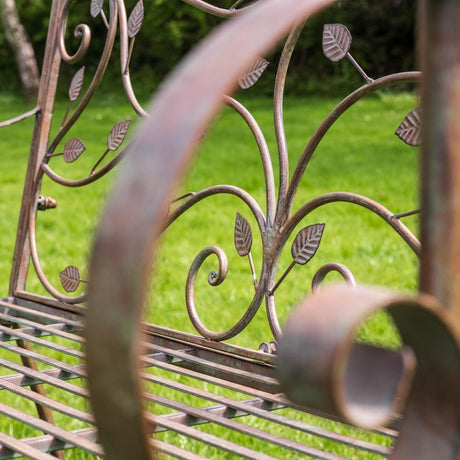 Woodland Garden Bench - Green Rust Finish Quality Home Decor Garden & Outdoor Living and Gifts