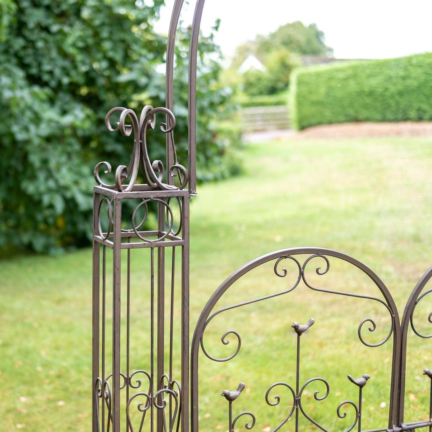 Woodland Garden Ornamental Gate With Arch - Rusty Antique Finish Quality Home Decor Garden & Outdoor Living and Gifts